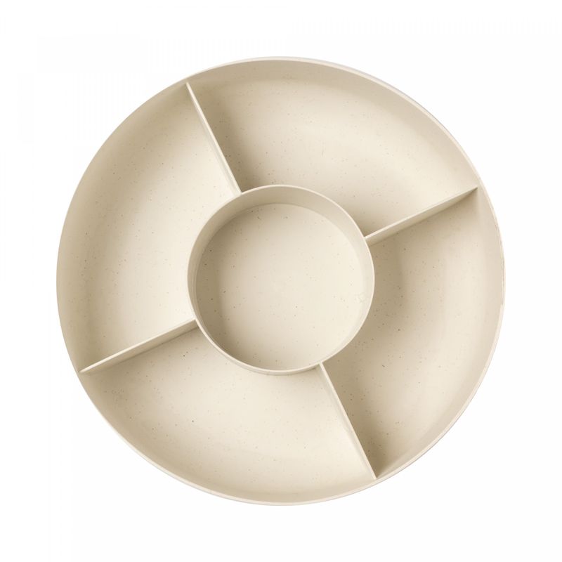 Petisqueira-Redonda-com-Tampa-e-Divisorias-em-Bambu-e-PP-Bege-25cm-x-9.5cm-Lyor