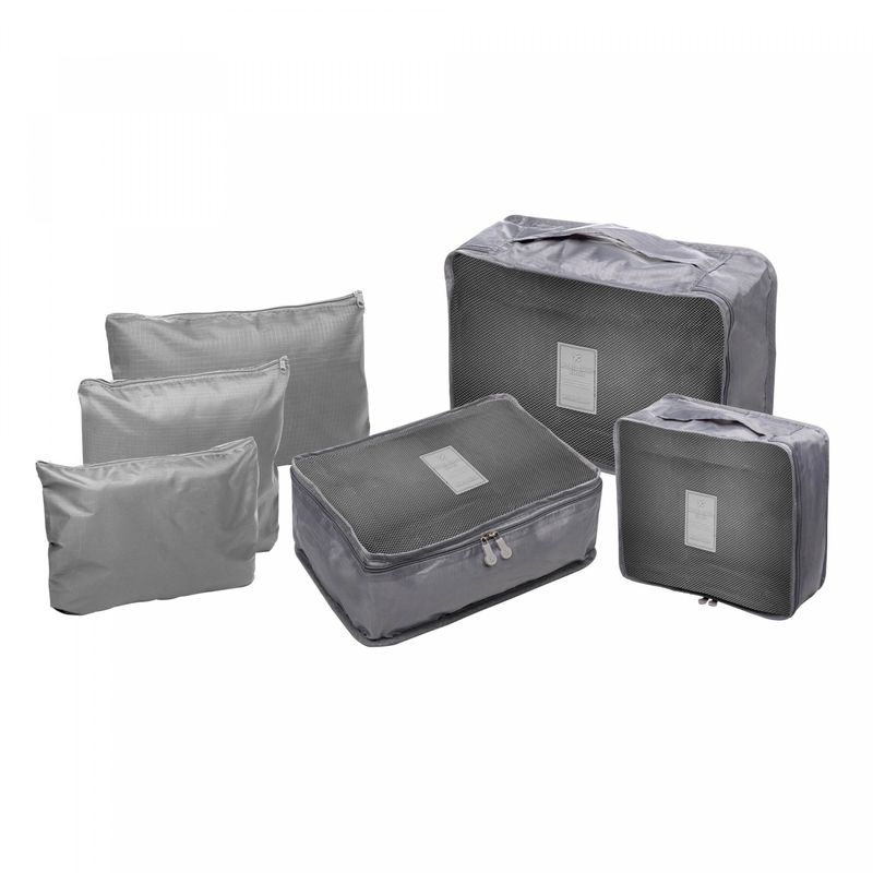 Conjunto-6-Organizadores-de-Mala-para-Viagem-em-Nylon-Cinza-Lyor