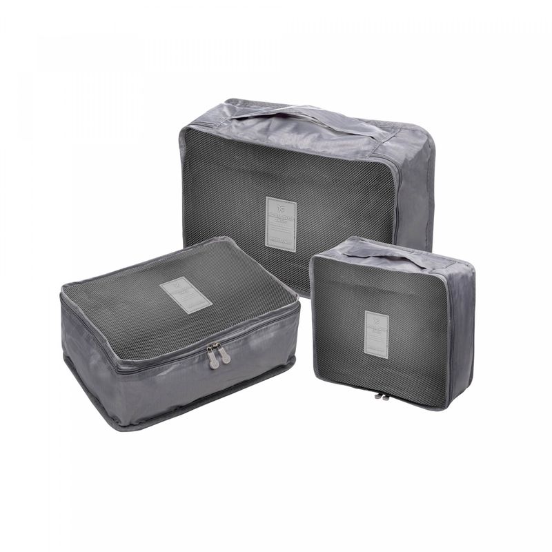 Conjunto-6-Organizadores-de-Mala-para-Viagem-em-Nylon-Cinza-Lyor