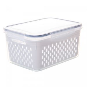 Pote Hermético com Cesto Escorredor Branco de Plástico 3.1L - Lyor