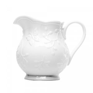 Leiteira de Porcelana New Bone Butterfly Flower Branca 250ml - Lyor