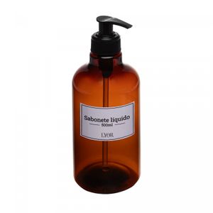 Porta Sabonete Líquido de Plástico com Pump Vintage 500ml - Lyor