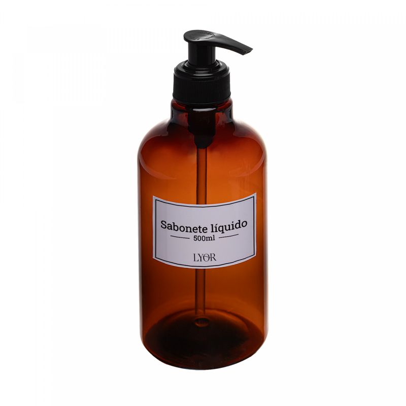 Porta-Sabonete-Liquido-de-Plastico-com-Pump-Vintage-500ml-Lyor