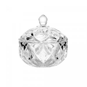 Potiche de Cristal Redondo Deli Diamond 10,5cm x 10,5cm x 11,5cm - Lyor
