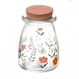 Porta Mantimento Redondo de Vidro com Tampa de Bambu Flora 255ml - Lyor