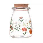 Porta-Mantimento-Redondo-de-Vidro-com-Tampa-de-Bambu-Flora-255ml-Lyor