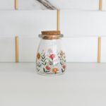 Porta-Mantimento-Redondo-de-Vidro-com-Tampa-de-Bambu-Flora-255ml-Lyor