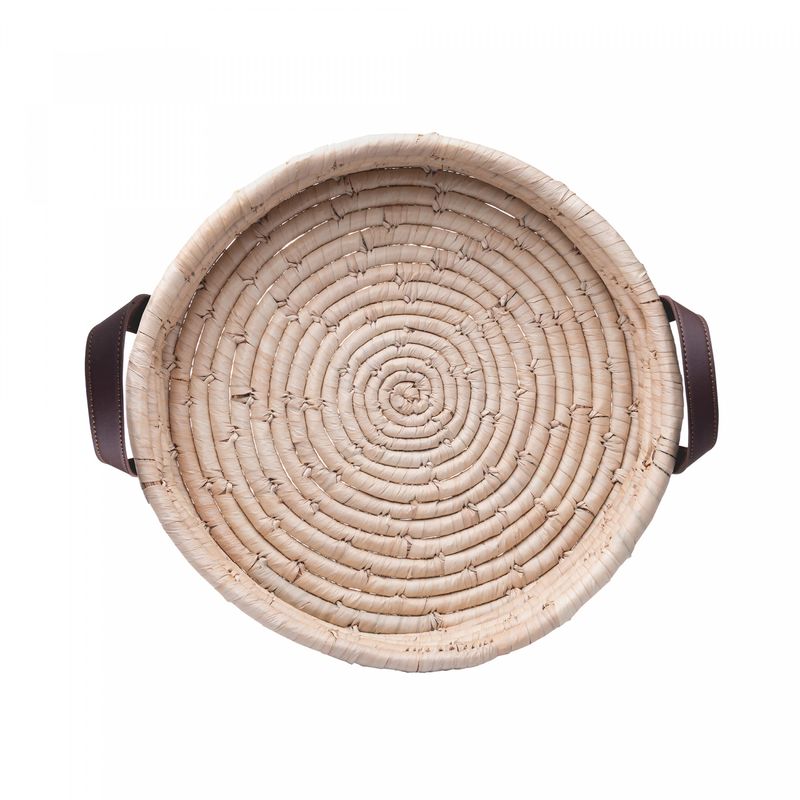 Bandeja-Redonda-Decorativa-de-Fibra-Natural-e-Alca-em-Couro-Braid-Lyor