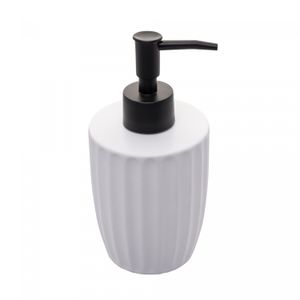 Porta Sabonete Líquido de Cerâmica Canelatta Branco 330ml - Lyor