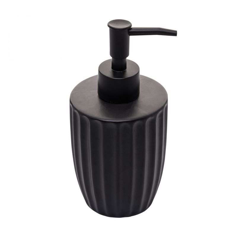 Porta-Sabonete-Liquido-de-Ceramica-Canelatta-Preto-330ml-Lyor