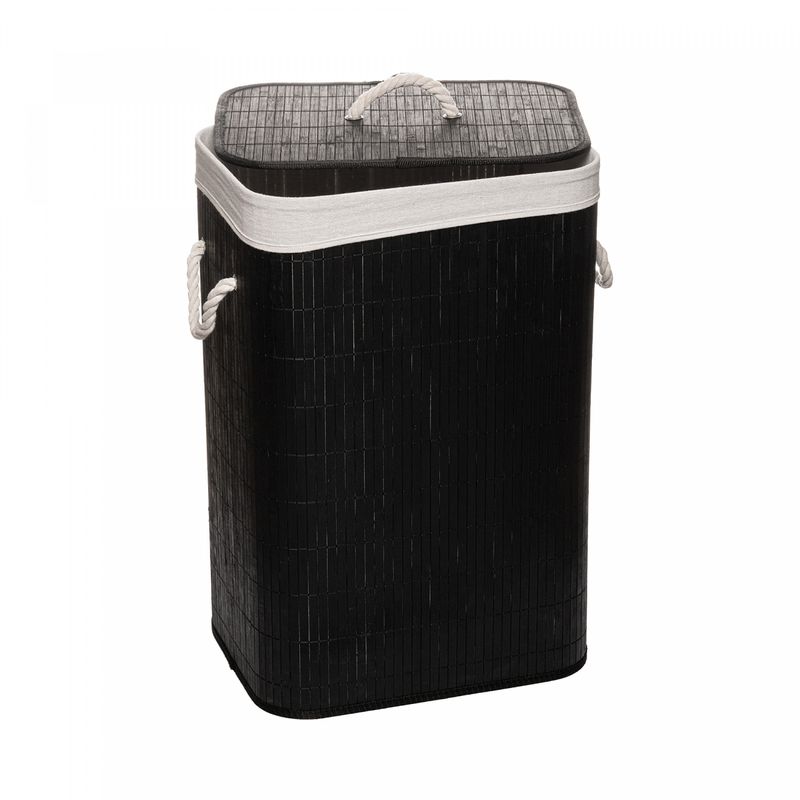 Cesto-para-Lavanderia-de-Bambu-com-Tampa-Preto-40cm-x-30cm-x-57cm-Lyor