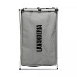 Cesto-para-Lavanderia-de-Poliester-Dobravel-Cinza-37cm-x-38cm-x-57cm-Lyor