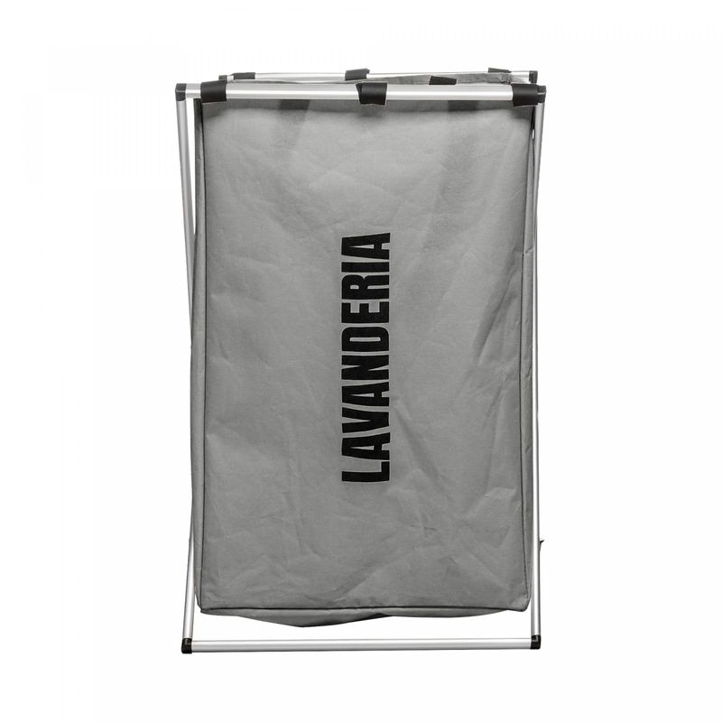 Cesto-para-Lavanderia-de-Poliester-Dobravel-Cinza-37cm-x-38cm-x-57cm-Lyor