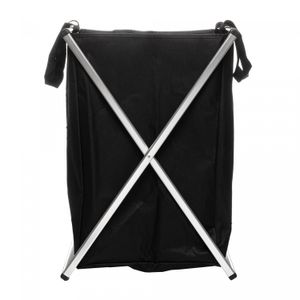 Cesto para Lavanderia de Poliéster Dobrável Preto 37,5cm x 39cm x 56,5cm - Lyor