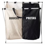Cesto-para-Lavanderia-de-Poliester-com-Alcas-e-2-Compartimentos-Dobravel-59cm-x-38cm-x-57cm-Lyor