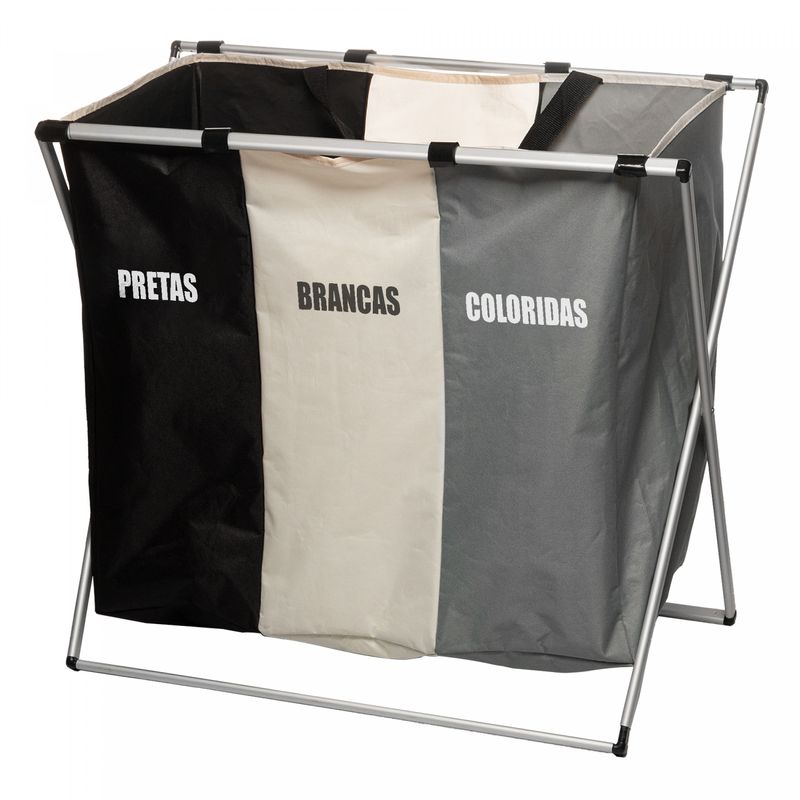 Cesto-para-Lavanderia-de-Poliester-com-Alcas-e-3-Compartimentos-Dobravel-65cm-x-38cm-x-57cm-Lyor