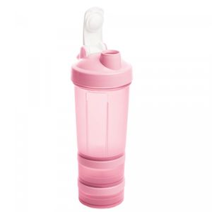 Garrafa Shaker 3 em 1 de Plástico Performance Rosa 650ml - Lyor