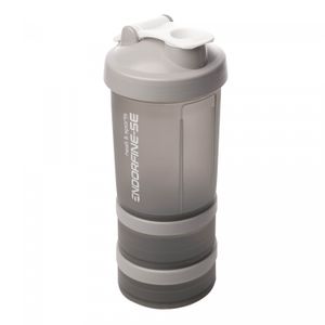 Garrafa Shaker 3 em 1 de Plástico Performance Cinza 620ml - Lyor