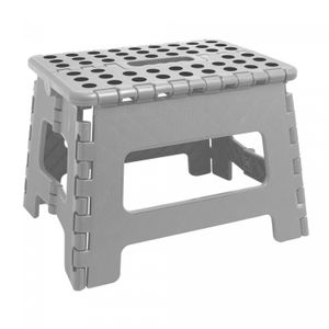 Banco Dobrável de Plástico Cinza 22cm - Lyor