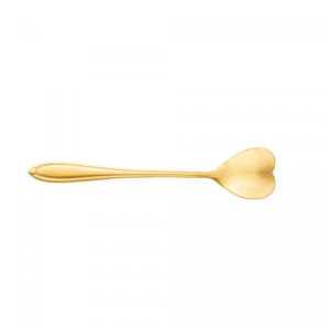 Conjunto 4 Colheres de Chá de Aço Inox Heart Dourado - Lyor