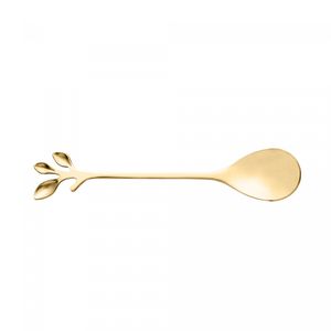 Conjunto 4 Colheres de Chá de Aço Inox Leaves Dourado - Lyor