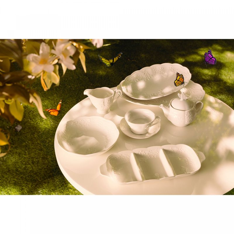 Petisqueira-de-Porcelana-New-Bone-com-3-Divisorias-Butterfly-Flower-34cm-x-145cm-x-35cm-Lyor