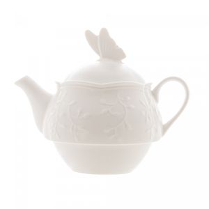 Conjunto 3 Peças de Chá de Porcelana New Bone Butterfly Flower - Lyor