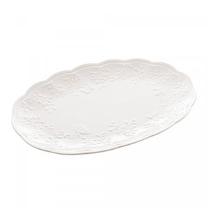 Travessa de Porcelana New Bone Butterfly Flower 36,5cm x 24cm x 3cm - Lyor