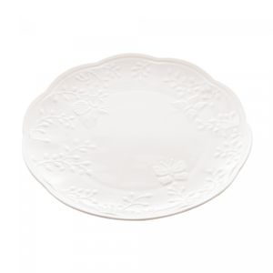 Prato para Sobremesa de Porcelana New Bone Butterfly Flower 19cm x 19cm x 2cm - Lyor