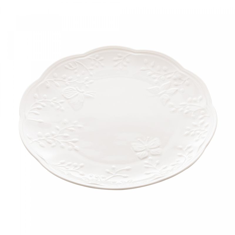 Prato-para-Sobremesa-de-Porcelana-New-Bone-Butterfly-Flower-19cm-x-19cm-x-2cm-Lyor
