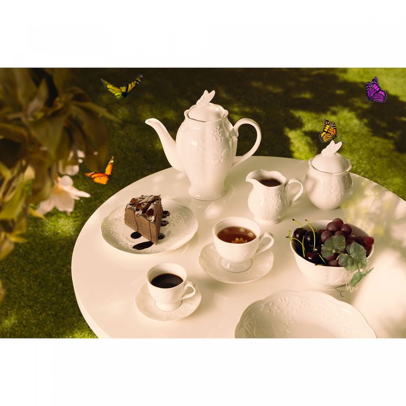 Prato-para-Sobremesa-de-Porcelana-New-Bone-Butterfly-Flower-19cm-x-19cm-x-2cm-Lyor