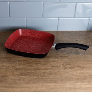 Bistequeira de Indução em Alumínio com Revestimento Cerâmico Chef Pro Vermelha 24cm - Lyor
