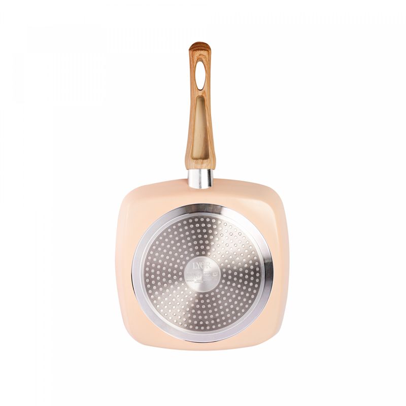 Bistequeira-de-Inducao-em-Aluminio-com-Revestimento-Ceramico-Chef-Pro-Bege-24cm-Lyor