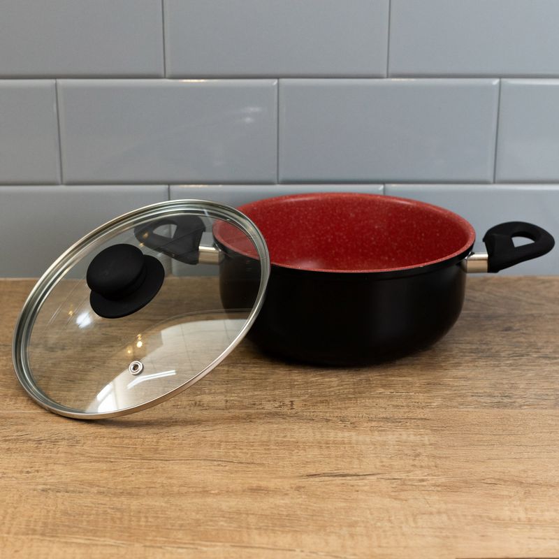 Cacarola-de-Inducao-Aluminio-com-Revestimento-Ceramico-e-Tampa-de-Vidro-Chef-Pro-Vermelha-20cm-Lyor