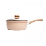 Panela-de-Inducao-em-Aluminio-com-Revestimento-Ceramico-e-Tampa-de-Vidro-Chef-Pro-Bege-18cm-Lyor
