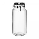 Pote-Hermetico-de-Vidro-com-Silicone-e-Clipe-em-Metal-Vintage-Preto-23L-Lyor