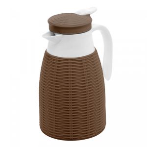 Garrafa Térmica de Plástico Rattan Marrom Escuro 1L - Lyor
