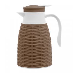 Garrafa Térmica de Plástico Rattan Marrom Escuro 1L - Lyor