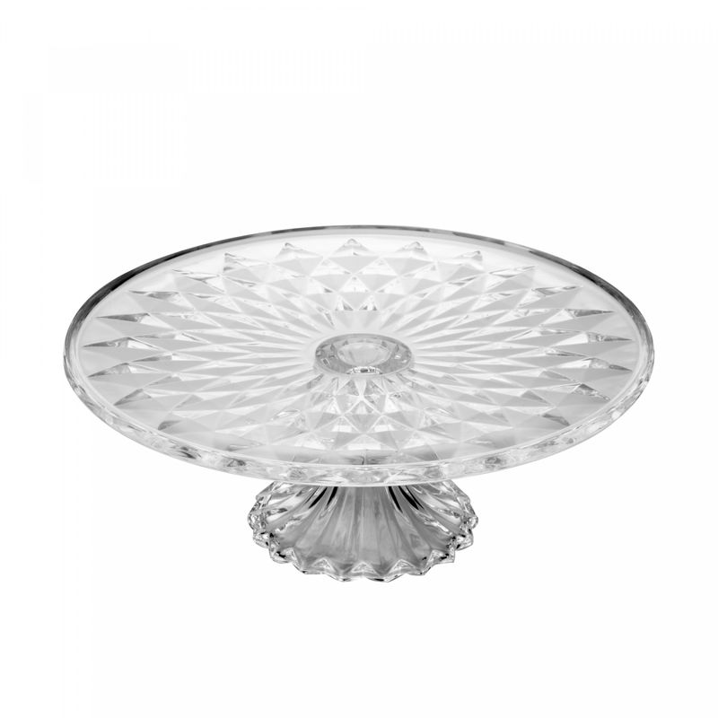 Prato-para-Bolo-de-Cristal-com-Pe-e-Tampa-Diamond-31cm-x-31cm-x-235cm-Lyor