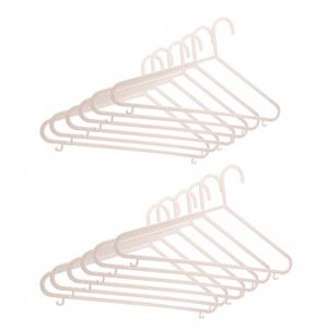 Conjunto 16 Cabides de Bambu e PP Bege 36,5cm x 0,5cm x 20,5cm - Lyor