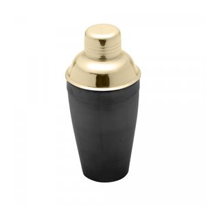 Coqueteleira de Aço Inox Preta e Dourada 500ml - Lyor