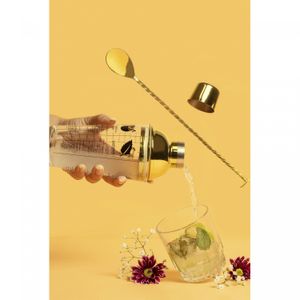Colher Bailarina de Aço Inox Tress Dourado 26cm - Lyor