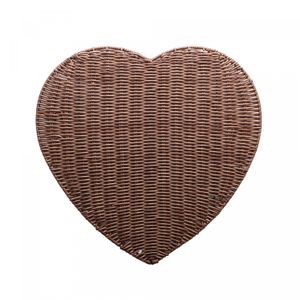 Lugar Americano de Rattan Plástico Coração Marrom 41cm x 40cm - Lyor