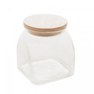 Porta Mantimento de Vidro com Tampa de Bambu 720ml - Lyor