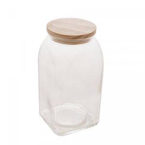 Porta Mantimento de Vidro com Tampa de Bambu 1,4L - Lyor