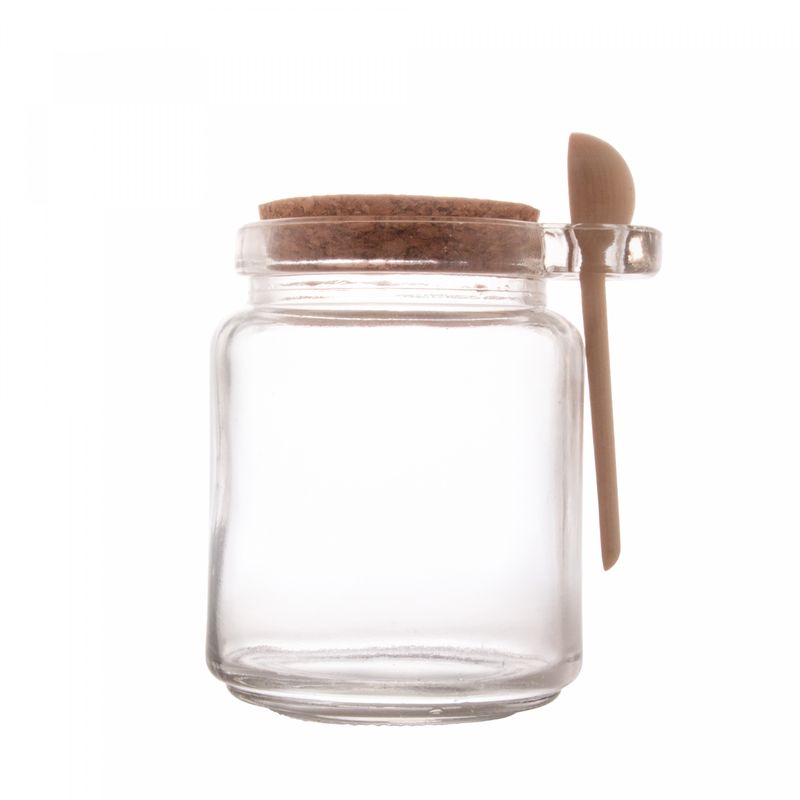 Porta-Tempero-de-Vidro-com-Colher-de-Bambu-e-Tampa-Rolha-240ml-Lyor