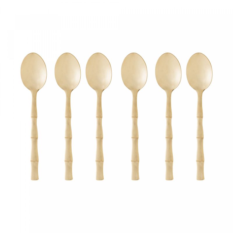 Conjunto-6-Colheres-de-Sobremesa-de-Aco-Inox-Bambu-Elegant-Champanhe-152cm-Lyor