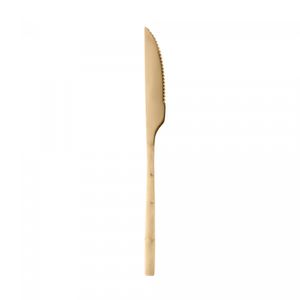 Conjunto 6 Facas de Churrasco de Aço Inox Bambu Elegant Champanhe 22,3cm - Lyor