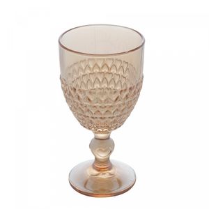 Taça para Água de Cristal Coração Âmbar Metalizado 330ml - Lyor