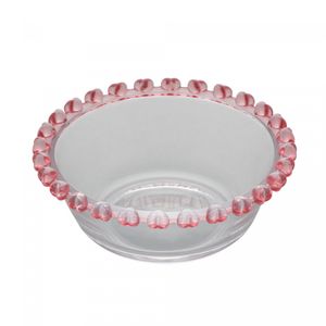 Bowl Raso de Cristal Coração Borda Rosa 11,5cm x 4,5cm - Lyor